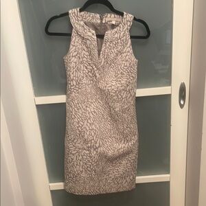 Banana Republic Brown and Cream Sheath Sleeveless Dress with Pockets, 00P